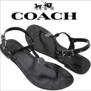 Coach Pansy Jelly Sandals - Black - Worn Once - Size 10B EUR 40